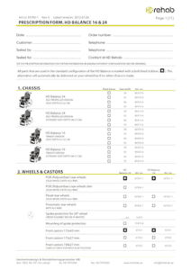 HD Balance Wheelchair Prescription Form - O Neill Healthcare HD Balance Wheelchair Prescription Form