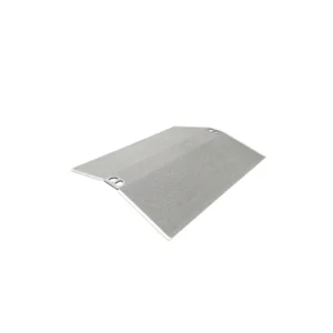 Rectangular silver metal plate with two circular mounting holes near one edge.